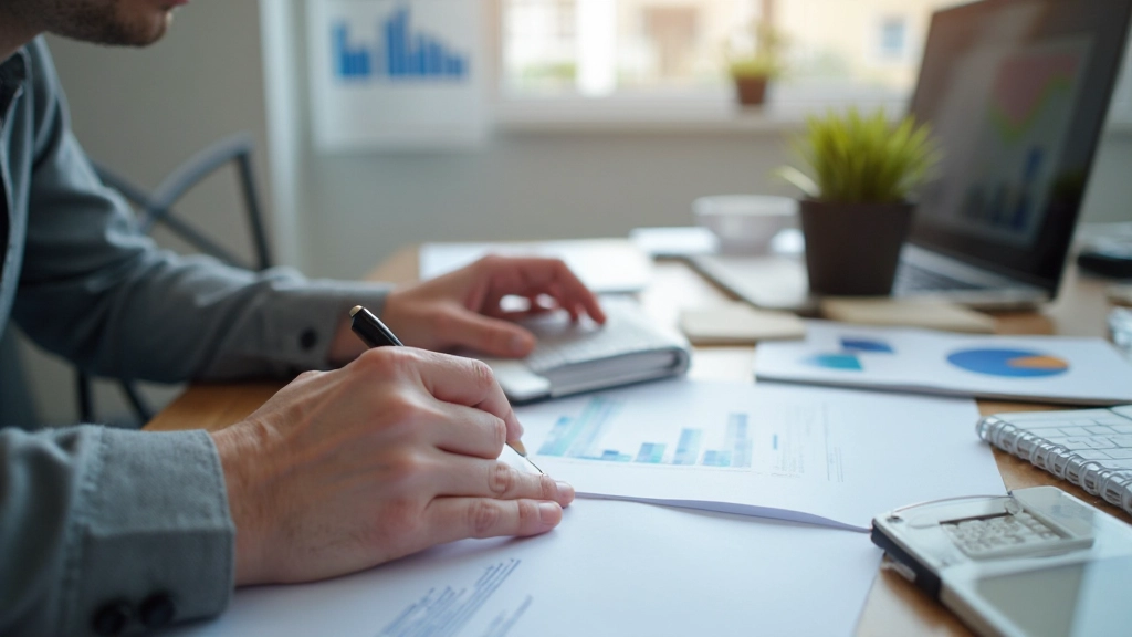 Statistisches Analysediagramm mit Verteilungskurven und statistischen Metriken auf dem Computerbildschirm