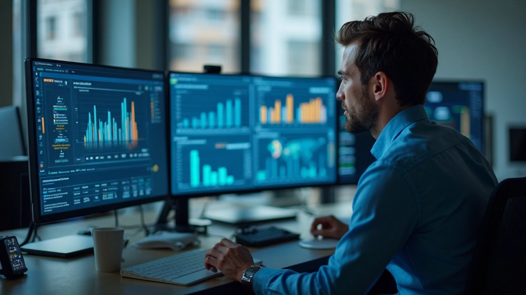 Professionelle Arbeitsumgebung mit Excel-Tabellen und Pivot-Tabellen-Datenvisualisierungen auf dem Bildschirm